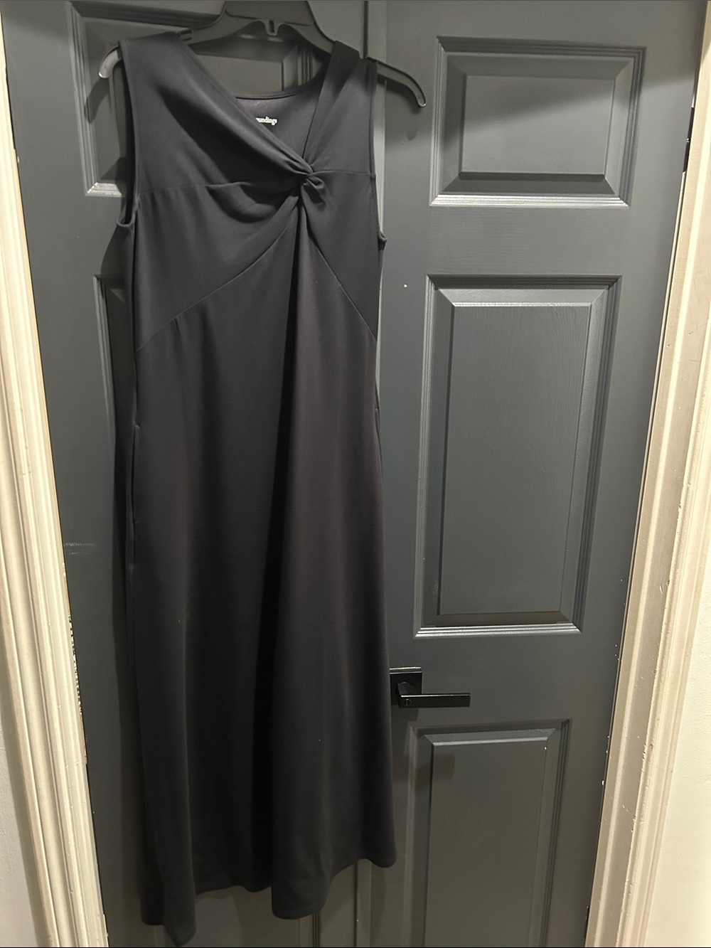 Soft Surroundings Black Twist-Front Sleeveless Maxi Dress